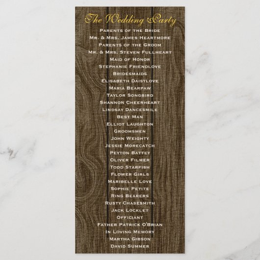 Kobalt Blauw Rustiek Zonnebloem Trouwprogramma Programmakaart (Achterkant)