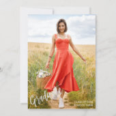 Kobalt Blauw Script QR Code Foto Graduation Party Kaart (Achterkant)