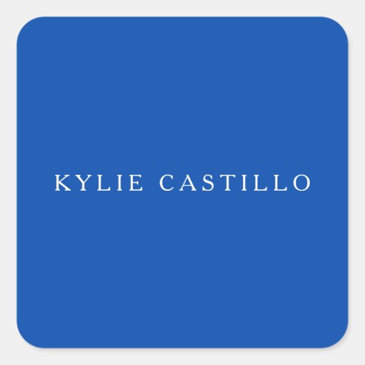 Kobalt Blauw Unieke Klassieke Professioneel Vierkante Sticker (Voorkant)