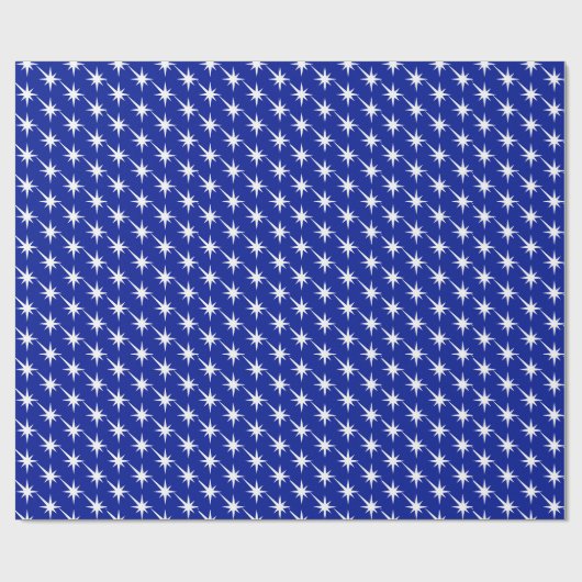 Kobalt blauw wit starburst explosie cadeau cadeaupapier (Vlak)