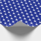 Kobalt blauw wit starburst explosie cadeau cadeaupapier (Hoek)