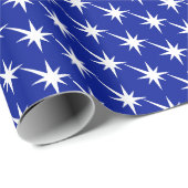 Kobalt blauw wit starburst explosie cadeau cadeaupapier (Rol Hoek)