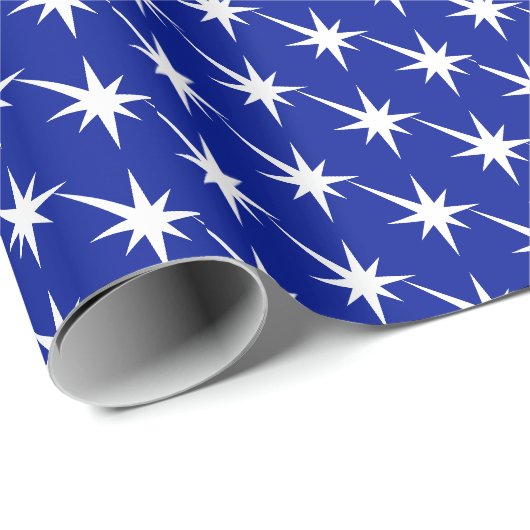 Kobalt blauw wit starburst explosie cadeau cadeaupapier (Rol Hoek)