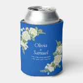 Kobalt Blauw & Witte Rozen Blikjeskoeler (Blikje Voorkant)