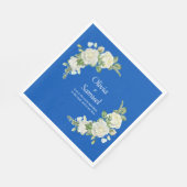 Kobalt Blauw & Witte Rozen Luncheon Servet (Hoek)