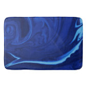 Kobalt blauwe achtergrond getextureerde handgemaak badmat (Voorkant)