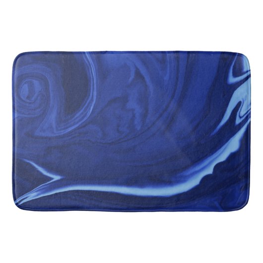 Kobalt blauwe achtergrond getextureerde handgemaak badmat (Voorkant)
