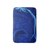 Kobalt blauwe achtergrond getextureerde handgemaak badmat (Voorkant Verticaal)