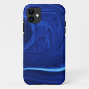 Kobalt blauwe achtergrond getextureerde handgemaak iPhone 11 hoesje