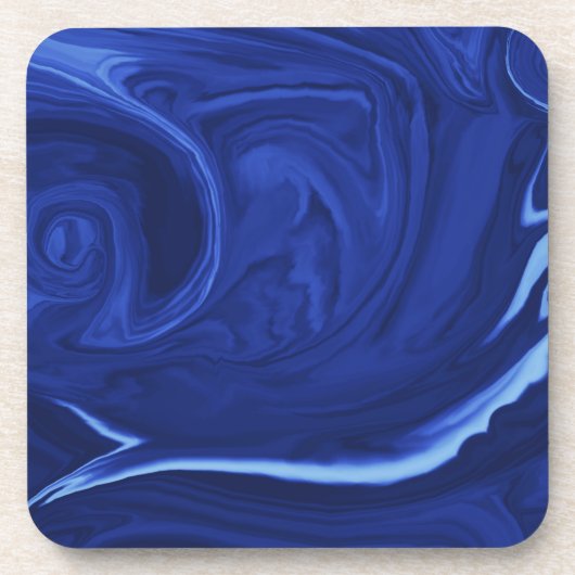 Kobalt blauwe achtergrond getextureerde handgemaak drankjes onderzetter (Voorkant)