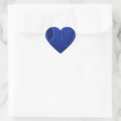 Kobalt blauwe achtergrond getextureerde handgemaak hart sticker (Tas)