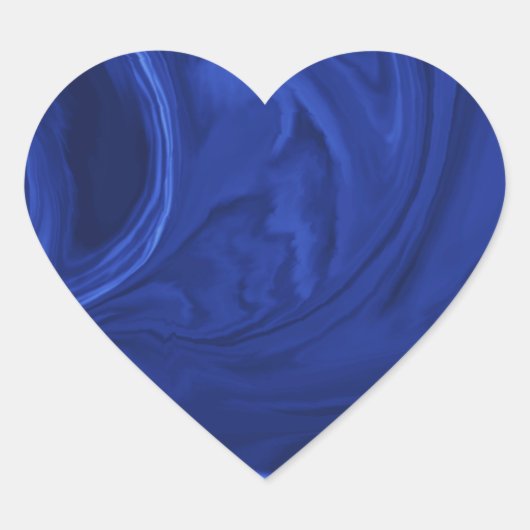Kobalt blauwe achtergrond getextureerde handgemaak hart sticker (Voorkant)