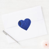 Kobalt blauwe achtergrond getextureerde handgemaak hart sticker (Envelop)
