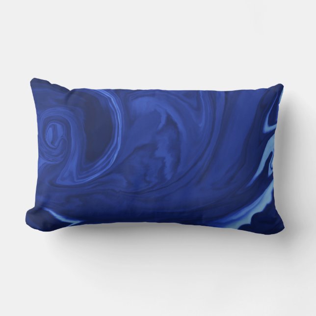 Kobalt blauwe achtergrond getextureerde handgemaak kussen (Voorkant)