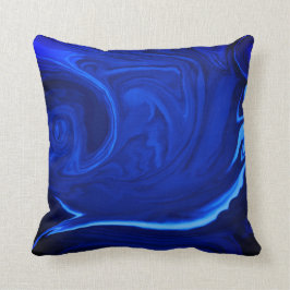 Kobalt blauwe achtergrond getextureerde handgemaak kussen