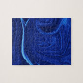 Kobalt blauwe achtergrond getextureerde handgemaak legpuzzel (Horizontaal)