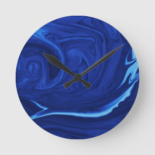 Kobalt blauwe achtergrond getextureerde handgemaak ronde klok