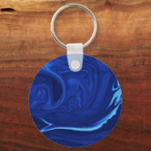 Kobalt blauwe achtergrond getextureerde handgemaak sleutelhanger (Voorkant)