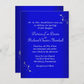 Kobalt Blauwe Avond Bruiloft Uitnodiging (Voorkant / Achterkant)