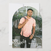 Kobalt Blauwe Boog Afstudeerfeest QR-code Kaart (Achterkant)