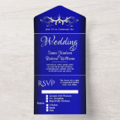 Kobalt Blauwe Eenvoud in één uitnodiging (Binnen)