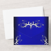 Kobalt Blauwe Eenvoud in één uitnodiging (Achterkant)