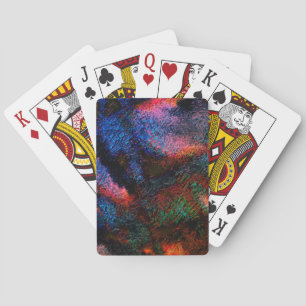 Kobalt blauwe spatten met kleurrijke, roodhete tex pokerkaarten