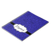 Kobalt Blauwe Tudor Tuin Bloemen Damast Notitieboek (Linkerzijde)