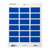 Kobalt blauwe vaste kleur etiket (Full Sheet)