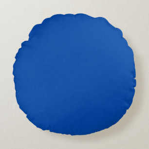 Kobalt blauwe vaste kleur rond kussen