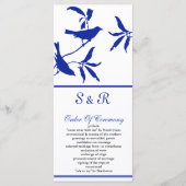 Kobalt blauwe vogels Weddenschap Programmakaart (Voorkant)