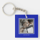 Kobalt Blue 50th bruiloft koppel Sleutelhanger (voorkant)