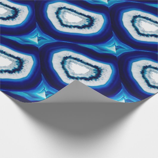 Kobalt Blue Agate Wrapping Paper Cadeaupapier (Hoek)