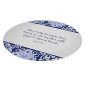 Kobalt Blue Bijbel verse, ze brokken brood Snijplank (Hoek)