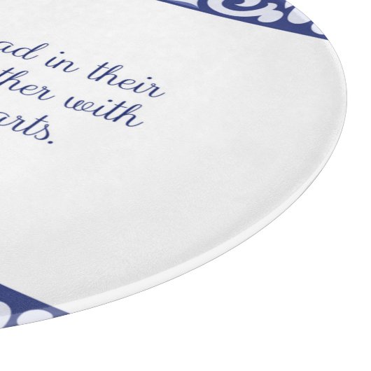 Kobalt Blue Bijbel verse, ze brokken brood Snijplank (Hoek)