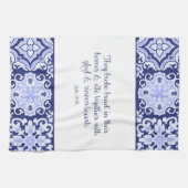 Kobalt Blue Bijbel Verse, ze hebben brood gebroken Theedoek (Horizontaal)