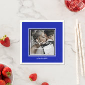 Kobalt blue bruiloft servetten (Insitu)