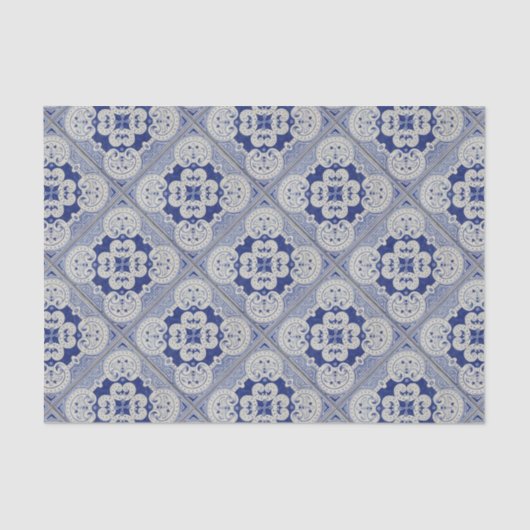 Kobalt Blue Ceramic Tile Tissuepapier (Voorkant)