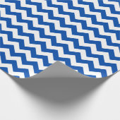 Kobalt Blue Chevron Zigzag Wrapping Paper Cadeaupapier (Hoek)