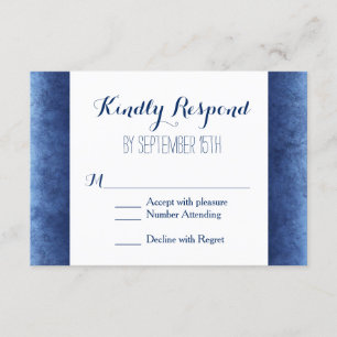 Kobalt Blue Distsed Rustic Wedding RSVP-kaarten RSVP Kaartje