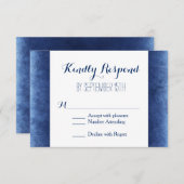 Kobalt Blue Distsed Rustic Wedding RSVP-kaarten RSVP Kaartje (Voorkant / Achterkant)