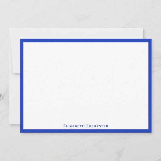 Kobalt Blue Elegant Modern Note Card Notitiekaartje (Voorkant)