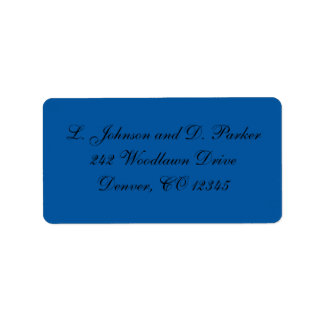Kobalt Blue en Black Address Label