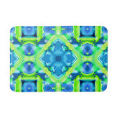 Kobalt Blue en Lime Green Tie Dye Pattern Badmat (Voorkant)