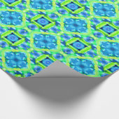 Kobalt Blue en Lime Green Tie Dye Pattern Cadeaupapier (Hoek)