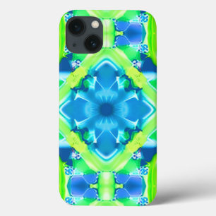 Kobalt Blue en Lime Green Tie Dye Pattern Case-Mate iPhone Case