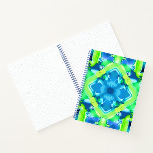 Kobalt Blue en Lime Green Tie Dye Pattern Journal Notitieboek (Binnen)