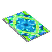 Kobalt Blue en Lime Green Tie Dye Pattern Notitieboek (Rechterzijde)
