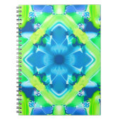 Kobalt Blue en Lime Green Tie Dye Pattern Notitieboek (Voorkant)