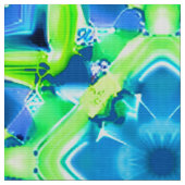 Kobalt Blue en Lime Green Tie Dye Pattern Stof (Close Up)